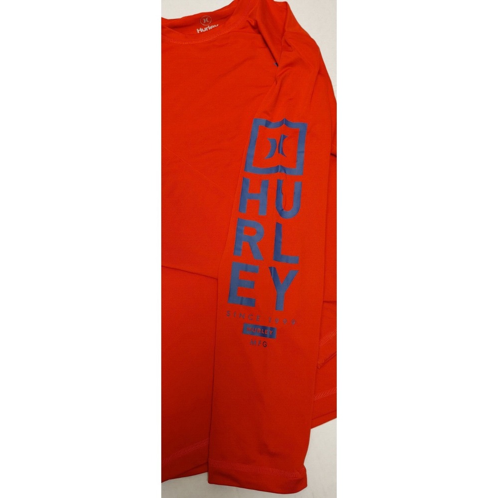 NEW‎ Hurley Mens Bright Red Long Sleeve Sunshirt Top Size Large - Picture 2 of 2